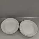 KooK Pasta Bowl, Bowl Plate, Low Bowl, Plate Bowls, Ceramic Large Shallow Bowls, Microwave and Dishwasher Safe, Great for Soups and Salads, Glossy Porcelain, 47 oz, Set of 4, White