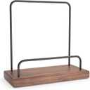 Now Playing Vinyl Record Holder, Solid Wood Stand, Tabletop Display for Albums, CDs, iPads, Singles and LPs (Walnut)