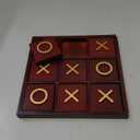 Deco 79 Wooden Tic Tac Toe Game Set with Gold X and O Pieces, 14" x 14" x 2", Brown