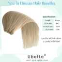 Sew in Hair Extensions Real Human Hair, 20 Inch 100G Weft Hair Extensions Human Hair Bundles Platinum Blonde Hand Tied Weft Hair Extensions Human Hair Weft Sew in Weave Bundles