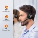 TECKNET Wireless Headset, Bluetooth Headphones with Noise Cancelling Microphone for Trucker, Hand Free Wireless Headset with Mute Mic