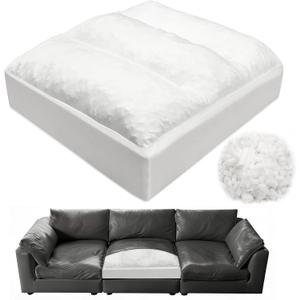 Replacement Couch Cushion 24"X 27"X 6"-7" Top Layer Shredded Foam and 30d Solid High-Density Sponge Sofa Cushions Replacement Insert Soft Supportive Sofa Seat Cushion