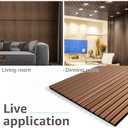 Art3d 2 Wood Slat Acoustic Panels for Wall and Ceiling - 3D Fluted Sound Absorbing Panel with Wood Finish - Walnut
