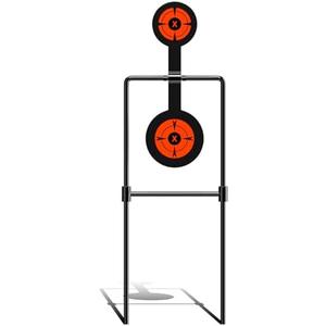 Highwild 3/8 Inch Thick Double Spinner Shooting Targets - Auto Reset Steel Target - for Centerfire Handguns Up to .44 Magnum