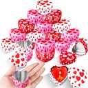 MorningRo 24 Pcs Valentine Heart Candle Tins with Lids Empty Heart Shaped Candle Jars 2 oz Containers Box for DIY Making Candles Valentine Gifts (Colorful)
