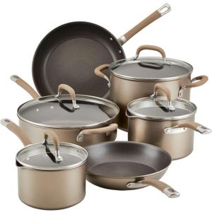 Circulon Premier Professional Hard Anodized Nonstick Cookware Induction Pots and Pans Set, 10 Piece, Bronze