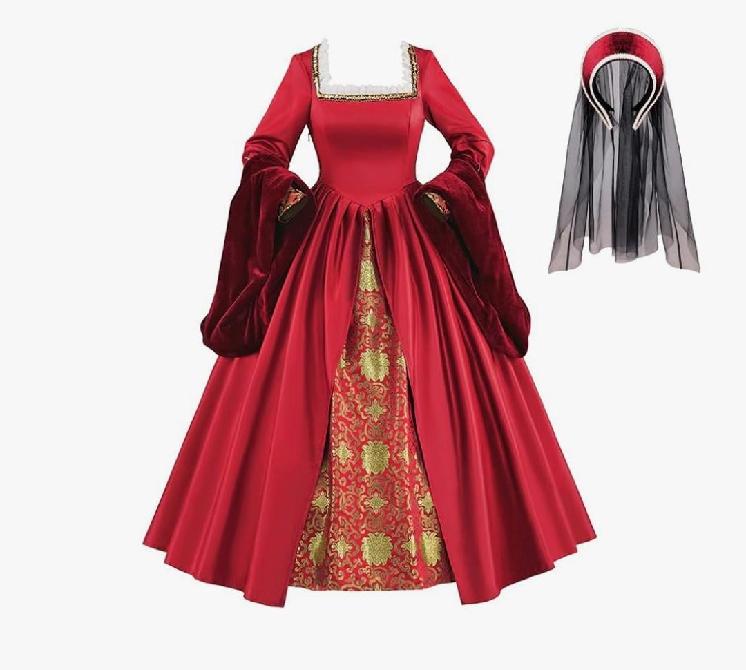 Anne Boleyn Dress Tudor Queen Cosplay Costume Renaissance Dress Elizabethan Ball Gown 2XL