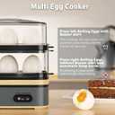 Evoloop Rapid Egg Cooker Electric 12 Eggs Capacity, Soft, Medium, Hard Boiled, Poached, Omelet Maker Egg Poacher & Vegetable Steamer, BPA Free Tray(Grey)