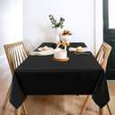 sancua 2 Pack Black Tablecloth 60 x 102 Inch, Rectangle 6 Feet Table Cloth - Stain and Wrinkle Resistant Washable Polyester Table Cover for Dining Tables, Buffet Parties and Camping