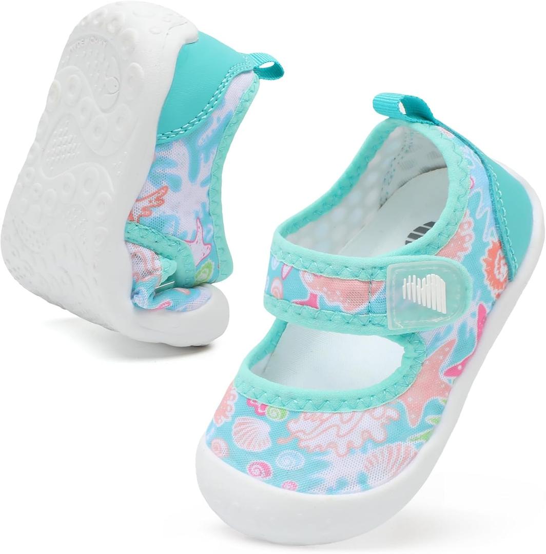 BARERUN Toddler Water Shoes Barefoot Water Shoes for Kids Baby Wide Aqua Socks with Arch Support Quick-Dry Breathable Boys Girls Sandals Walking Shoes for Beach Swim Pool Shoes (Blue)