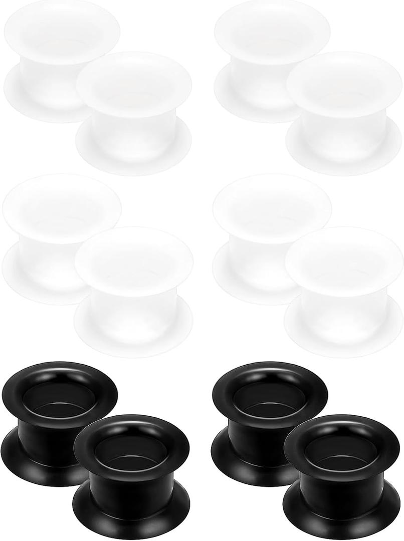 Cisyozi 6G-50mm Thick Silicone Ear Gauges Flexible Ear Tunnels Plugs Stretchers Expander Double Flared Flesh Gauge Earlets Plug Gauges Kit Piercing Jewelry for Women Men Clear Black White (0G=8mm=5/16 inch)