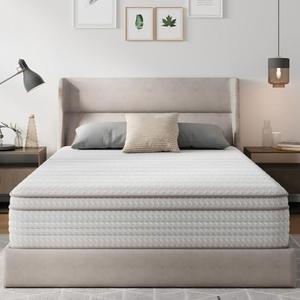 Novilla 12 Inch King Size Mattress in a Box, Hypoallergenic & Back Pain Relief, Hybrid King Mattresses with Smarts Coils, Fiberglass Free CertiPUR-US Certified Colchones No Box Spring Needed