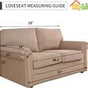Easy-Going Reversible Loveseat Couch Cover for 2 Cushion Couch Sofa Cover for Dogs Water Resistant Furniture Protector with Foam Sticks Elastic Straps for Pet (Loveseat, PeacockBlue/Beige)