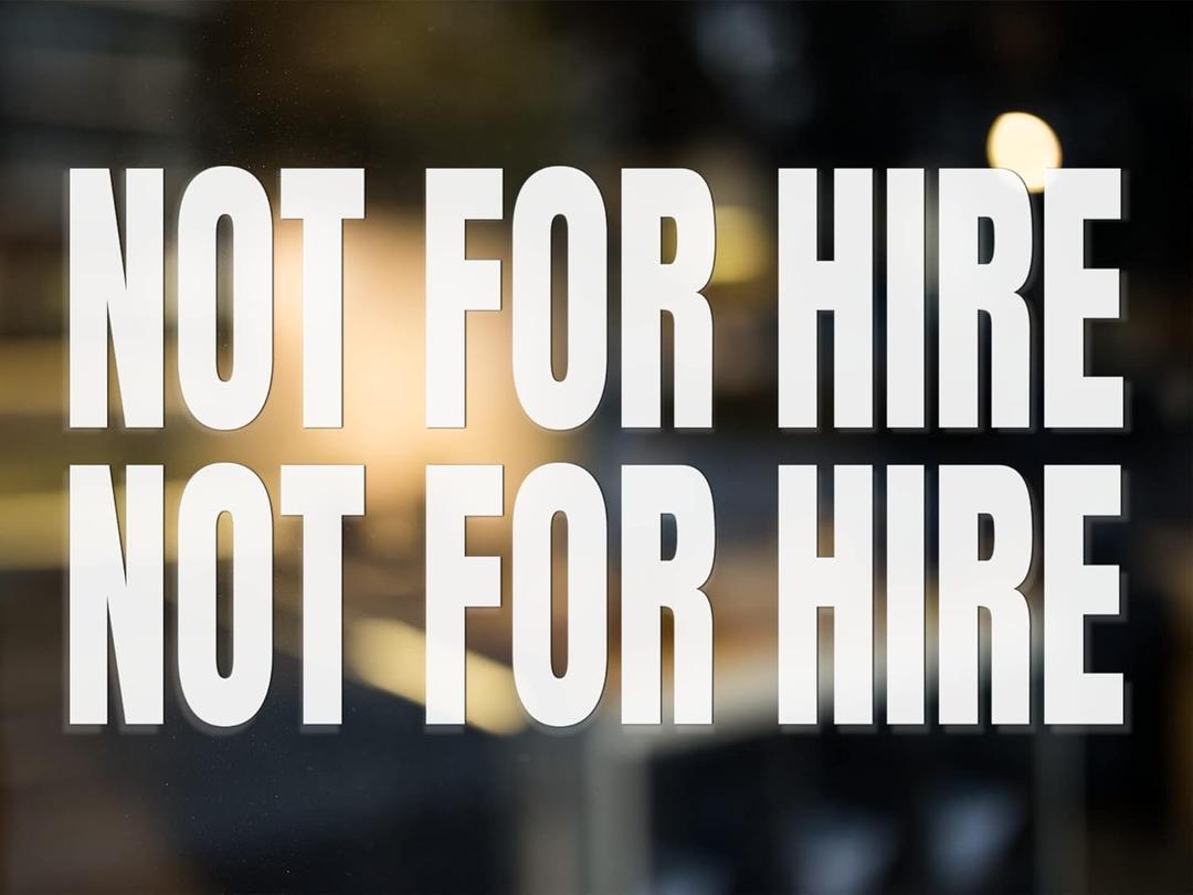 2-Pack Not for Hire Decals | Multiple Sizes and Colors | 6 Year Outdoor Vinyl | Transfer Application (15-Inch by 3.75-Inch, White)