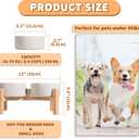 Elevated Ceramic Dog Bowl Set - Raised Dog Bowls with Non-Slip Bamboo Stand - Dog Food and Water Bowl Set - Double Dog Feeding Bowls - Suitable for Small and Medium Dogs - 3.6 Cups