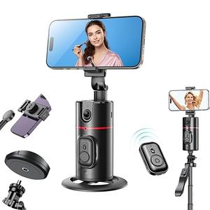 Professional P02 Auto Face Tracking Tripod Desktop Gimbal, 360° Rotation Phone Holder Body Track Camera Mount with Remote, No App, Gesture Control, Moving Tripod for Vlog Live Streaming