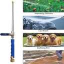 High Pressure Power Washer Attachment Wand, Hydro Jet Water Hose Nozzle, Watering Sprayer Cleaning Tool, Wand Lance for Gutter Patio Car Pet Window Glass (Blue)