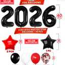 KatchOn, Red and Black Graduation Decorations 2026 Set - Pack of 40 | Black 2026 Balloons, Congrats Grad Banner | Graduation Decorations Class of 2026 Red and Black | 2026 Graduation Party Decorations