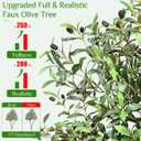 7 FT Tall Faux Olive Tree, Look Real Fake Olive Tree with 4 Natural Thick Trunks & Weighted Pot, Olive Trees Artificial Indoor with Lusher & Fuller Leaves for Indoor Home Office Living Room Outdoor