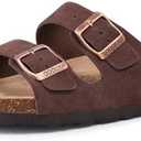 ODOLY Unisex Cork Footbed Slide Sandal, Arch Support Summer Outdoor Sandals with Adjustable Buckle for Women and Men size 40