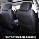 Carlimeki Leather Seat Covers Custom Fit for Tundra 2014-2021 CrewMax SR, SR5, Limited, Platinum, 1794 Edition, TRD Pro, Capstone - Premium Faux Leather Fully Covered - Camo Black