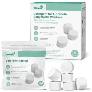GROWNSY Detergent Washing Tablets 130 PCS for Momcozy, Baby Brezza, Papablic Bottle Washer, Compatible with All Brands Baby Bottle Washers