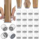 24PCS Silicone Chair Leg Floor Protectors for Hardwood Floors, Thicken Rubber Chair Leg Cap Covers, Non Slip Furniture Leg Pads to Protect Wood Tile Floors from Scratches and Reduce Noise (Large(Fit:1.26"-2"), Clear Grey)