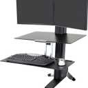 Ergotron  WorkFit-S Dual Monitor Standing Desk Converter, Sit Stand Workstation for Tabletops  with Worksurface, Black