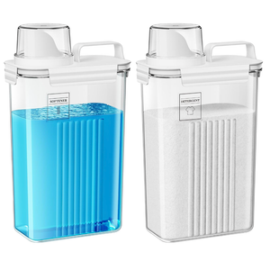Laundry Detergent Dispenser for Laundry Room,94oz Fabric Softener Dispenser,Liquid Laundry Detergent Container,Laundry Detergent Organizer for Laundry Room Organization with 6 Labels,2 Pack