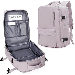 VECAVE Carry On Backpack for Women,Large Travel Backpack Flight Approved,Waterproof 14 Inch Laptop Backpack Business Work Backpacks Men Mochila De Viaje LotusPink
