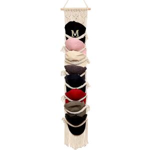 Baseball Cap Storage Over Door-1 Pack-Boho Macrame Cap Holder Wall Hat Organizer for Baseball Cap Holder, Hat Rack for Wall Hanging Hat Holder for Bohemian Bedroom Decor