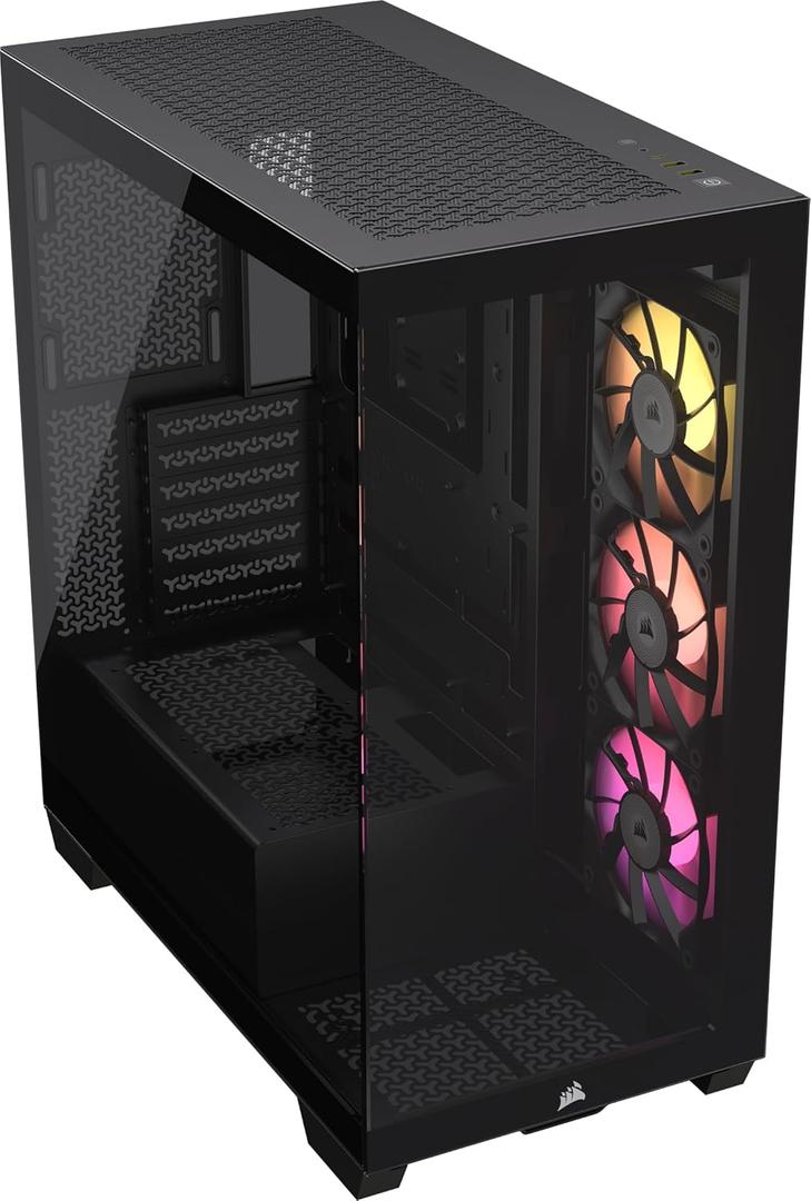 CORSAIR iCUE Link 3500X RGB Mid-Tower ATX PC Case  Panoramic Tempered Glass  Reverse Connection Motherboard Compatible  3X CORSAIR iCUE Link RX120 RGB Fans Included  Black