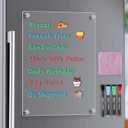MaxGear Small Magnetic Dry Erase Board for Refrigerator, 12"X 8" Acrylic Magnetic Whiteboard for Fridge Clear White Board Kitchen Menu Board Memo Note Planner, Includes 4 Markers, 1 Cloth
