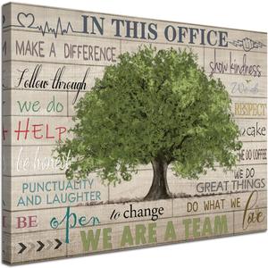 Inspirational Quotes Wall Art Prints Motivational Sayings Wall Decor Rustic Green Tree Picture Posters Framed Canvas Wall Decor for School Office Classroom College Decoration, 20x24 Inch