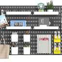 8-Pack 22"x44" Plastic Pegboard Panels Durable Modular Organizer Boards for Wall Storage, Garage, Workshop & Craft Room  Lightweight & Easy to Install (Black)