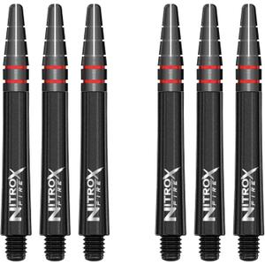 RED DRAGON Nitro Xfire Dart Stems (Shafts) - 2 Sets per Pack (6 Stems in Total) (Black Medium)