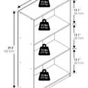 Furinno Basic Book Shelf, 3-Tier Modern Bookshelf, Bookcase with Open Shelves, 9.3 x 21.8 x 39.5, for Living Room, Bedroom, Home Office, White