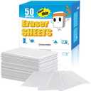 50PCS Magic Cleaning Sponge Eraser Sheets, Reusable Thin Nano Cleaner Pads Eraser Wipes for Kitchen Shoe Furniture Bathroom Shower Sink Hard-to-Reach Places