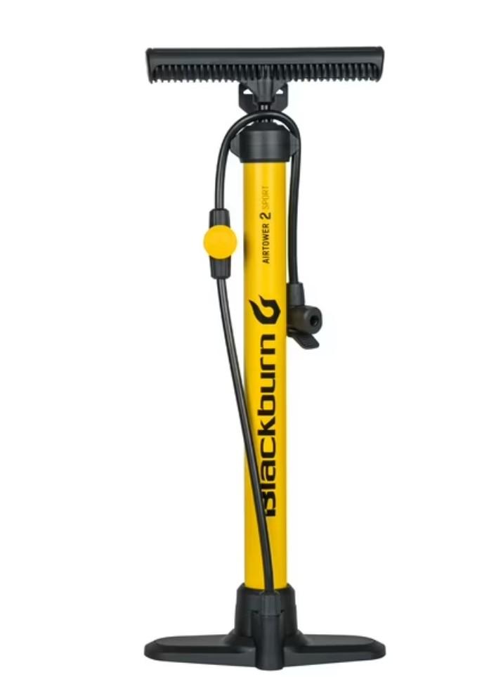 Blackburn Air Tower 2 Sport and Bicycle Floor Pump, 100 PSI, Yellow