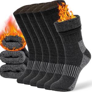 COZIA Merino Wool Socks for Men & Women Casual Warm Winter Cozy Thermal Socks (X-Small-Small, Black)