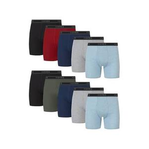 Hanes Men's Cotton Boxer Brief Underwear Pack, 10-Pack, Large