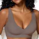 As Fairy Seamless Bras Supportive Lift No Underwire Full Coverage Wireless Plunge Low Cut Bralettes Padded Comfy Bras (Grey 38B)