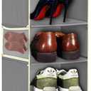 Large-Sized Hanging Shoe Organizer 8-Shelf, Hanging Closet Organizer with 8 Side Pockets, Wider Hanging Shelves for Storage Shoes Clothes 9" W x 11.8" D x 48" H, Grey