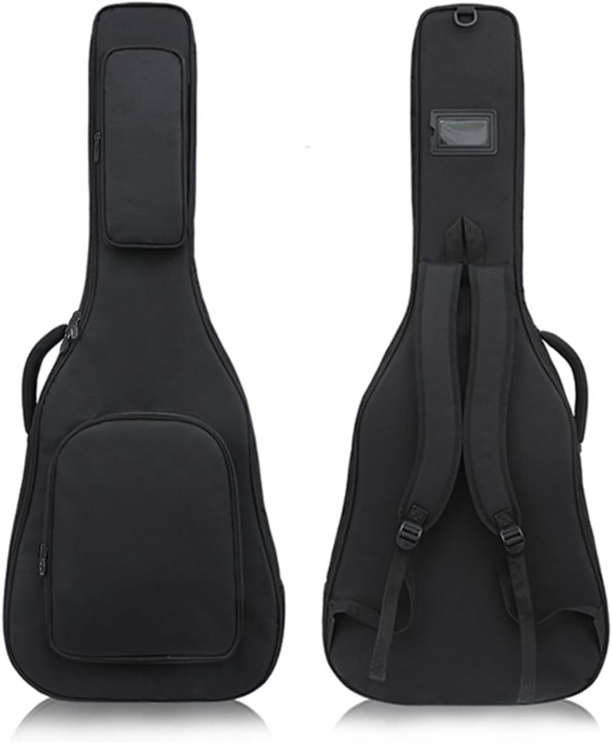 40 41 Inch Acoustic Folk Guitar Bag 0.5 In Thick Padding Backpack Double Straps 600D Oxford Guitar Soft Carry Case Guitar Cover (41 Inch)
