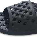 Shower Shoes for Adult Comfortable and Soft Slippers Quick Dry Non-Slip with Drain Holes for Bathroom (Black)