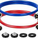 JUWO 5 FT Rubber Washing Machine Hoses, 3/4" FHT Washer Hoses, For Short to Moderate-Distance Water Supply in Small & Medium Residences, Red & Blue (2-Pack)