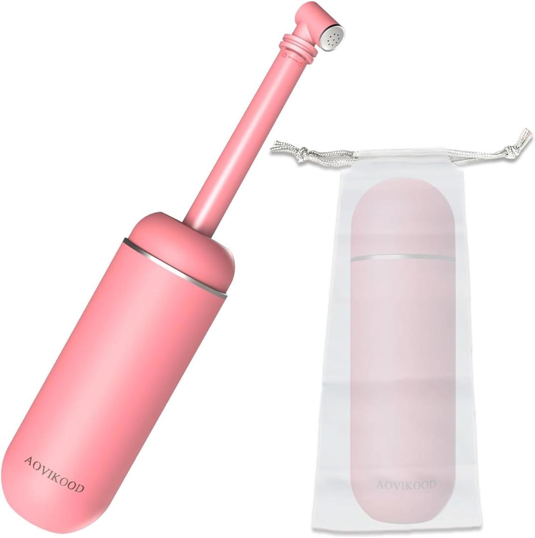Portable Bidet for Travel, Reusable Peri Bottle for Postpartum Care, Handheld Sprayer for Women and Men, 380ml(12.8oz) Large Personal Hygiene Cleaning Bottle with Leakproof Design, Eco-Friendly Pink