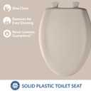 Bemis Classic Colors Slow Close Toilet Seat, Easy Clean Hinges and Durable Plastic Seat, Made in USA, Elongated, Blush