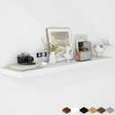 Fun Memories Floating Shelves - 12 Inch Rustic Wooden Wall Shelves - Extra Deeper & Thicker Wall Mounted Storage Shelf for Living Room, Kitchen, Farmhouse - 55" W x 12" D x 1.8" H - White