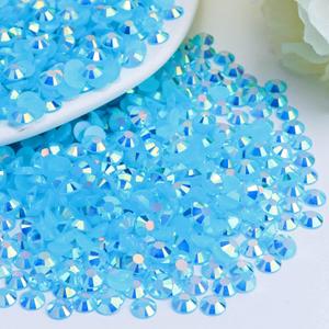 3000PCS 2mm Resin Flatback Rhinestone, Lake Blue AB Flatback Jelly Resin Rhinestones for Mugs, Bottles, Tumblers, Craft Decoration, Loose Bling Glitter Diamond Stone